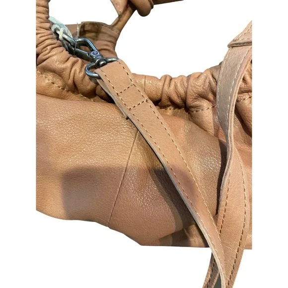 Free People Head Over Heels Convertible Crossbody Latte Leather Knotted Handle - Picture 4 of 9